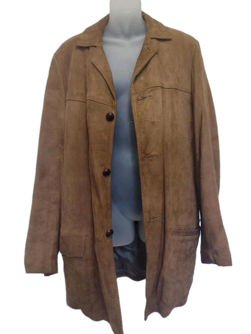 Vintage 60s Sears Oakbrook Suede Jacket M Zip Out Faux Fur Lining Quilon USA